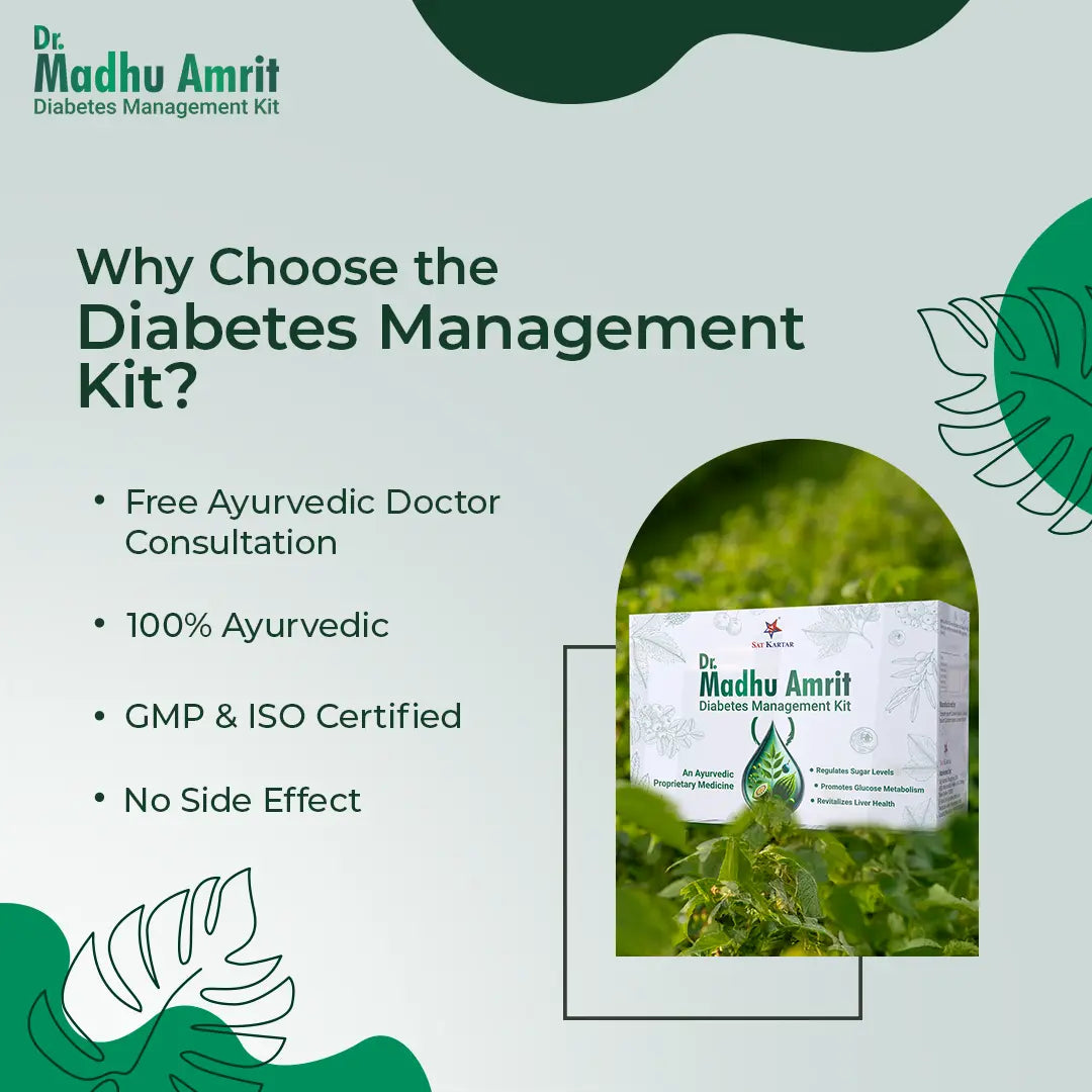 Dr. Madhu Amrit | Diabetes Management Ayurvedic Kit | Neem, Karela, Jamun Juice | Herbal Diabetes Tablets | Liver Support Tablets