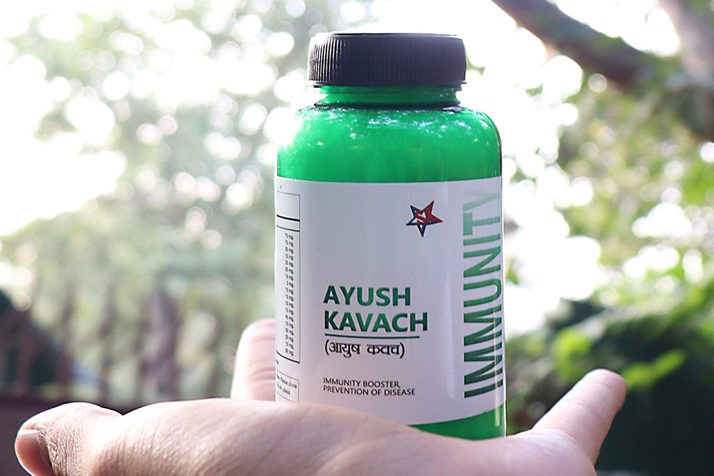 ayush kavach in hand