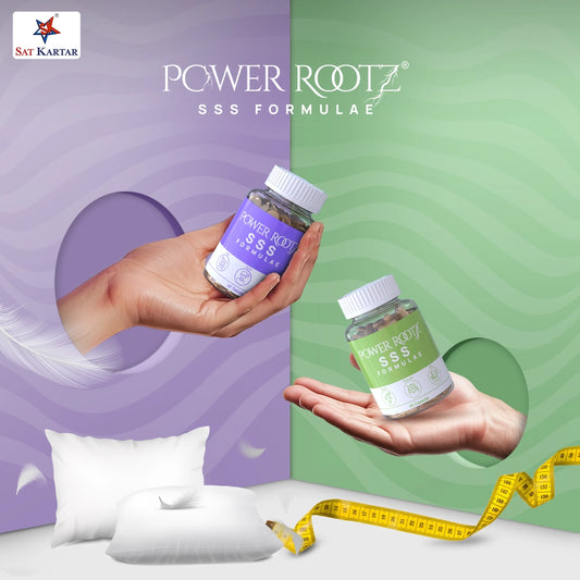 Power Rootz SSS Formulae | 3-in-1 Weight Loss Formula | Ayurvedic Capsules & Tablets For Weight Loss, Stress & Sleep Management | For Man & Women