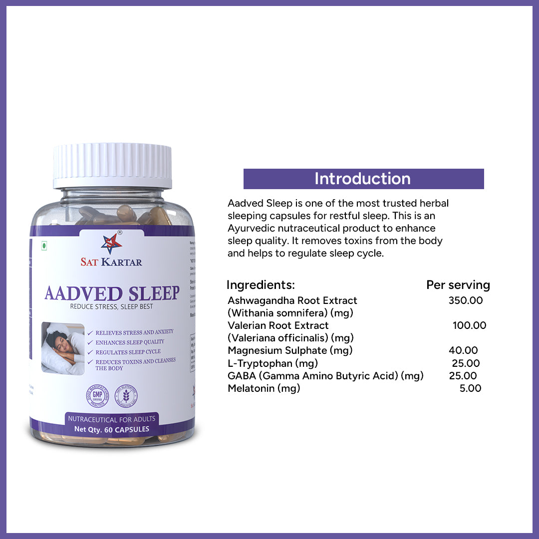 Aadved Sleep | Ayurvedic Sleeping Capsules for Natural & Restful Sleep