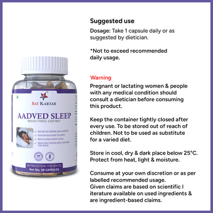 Aadved Sleep | Ayurvedic Sleeping Capsules for Natural & Restful Sleep