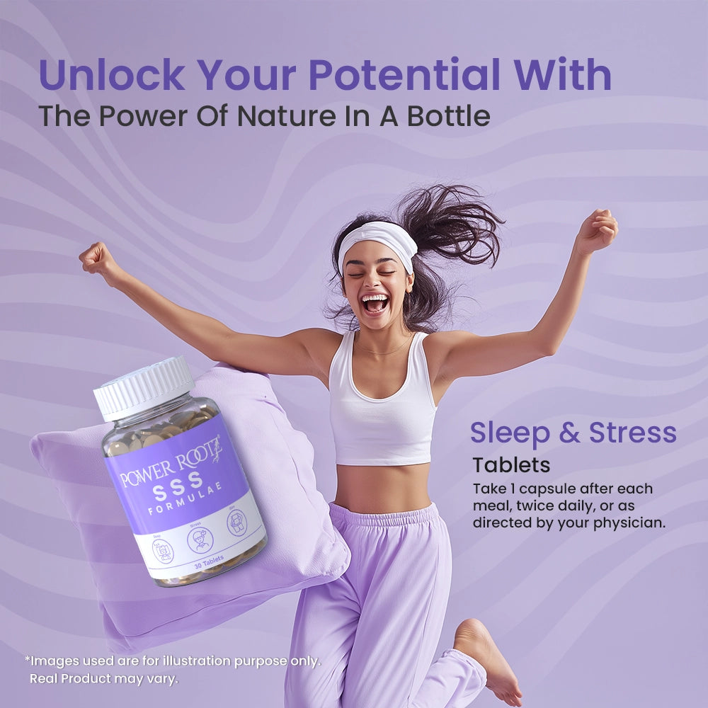 Power Rootz SSS Formulae | 3-in-1 Weight Loss Formula | Ayurvedic Capsules & Tablets For Weight Loss, Stress & Sleep Management | For Man & Women
