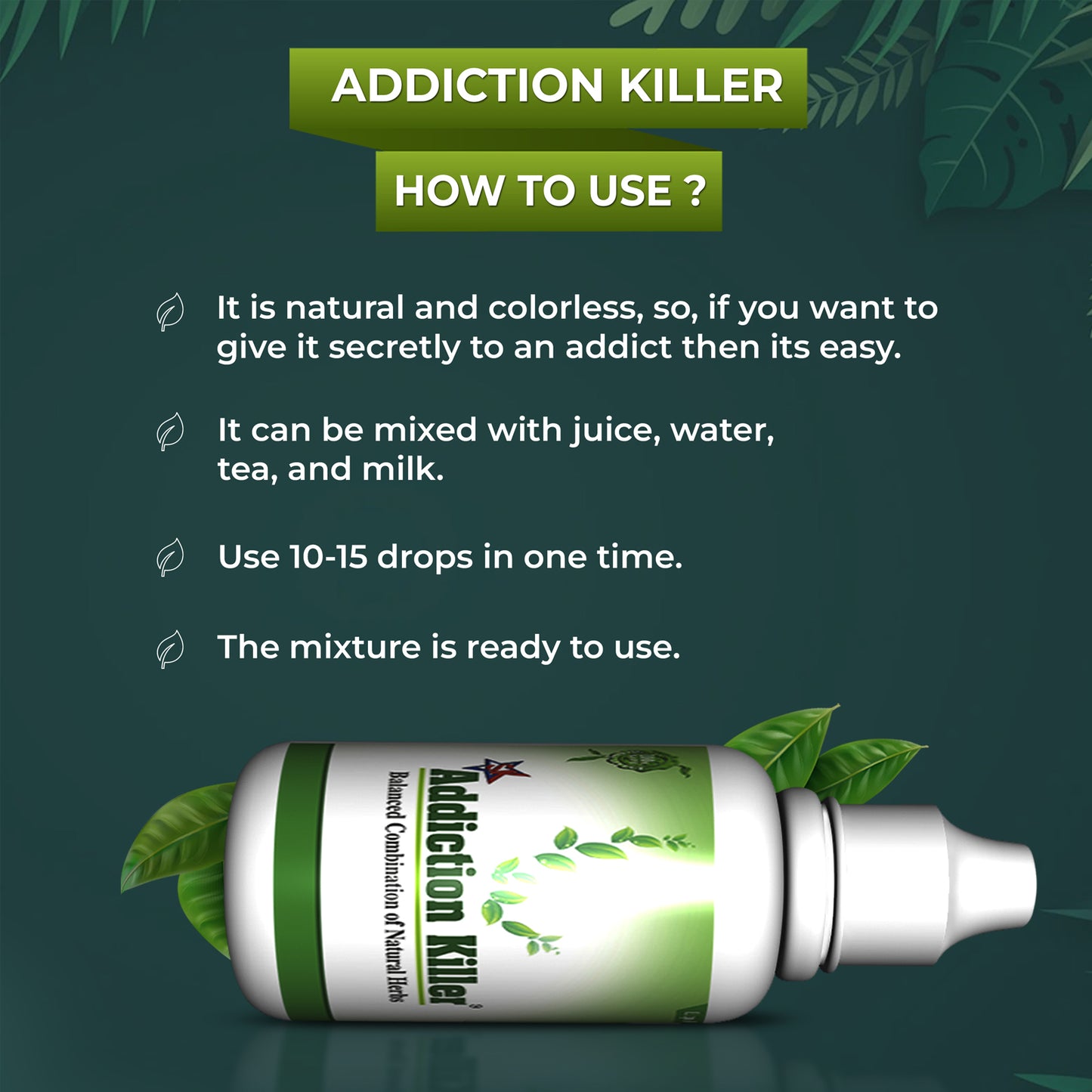 Addiction Killer Liquid | दारू छोड़ने की दवा | Daru Chhudaane Ki Dava | दारु छुड़ाने की दवा | Daru Chhodane Ki Dawai | नशा मुक्ति दवा आयुर्वेदिक | Nasha Mukti Dawai