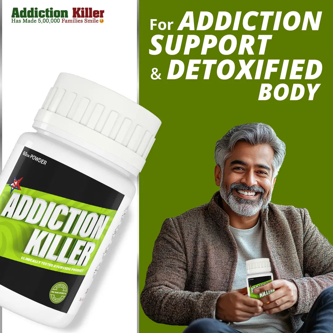 Addiction Killer | Ayurvedic Powder to Stop Drinking Alcohol | Anti-smoking Supplement | Quit Heroin, Opium & Drugs