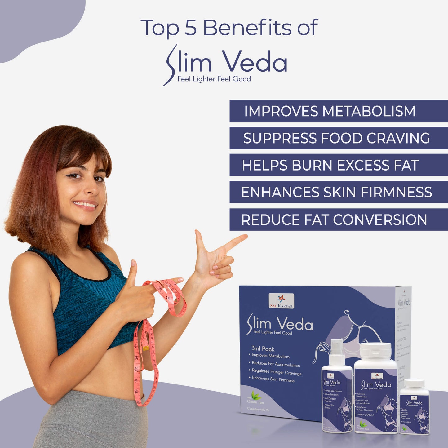 Slim Veda | Ayurvedic Medicine for Weight Loss for Female & Male | Ayurvedic Weight Loss Capsules & Oil | Improves Gut Health | Burns Fat | Tighten Loose Skin | Improves Metabolism