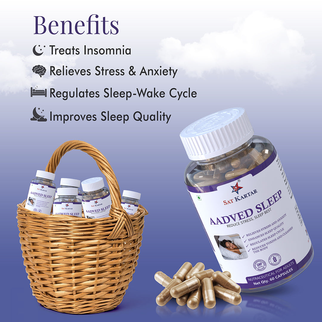 Aadved Sleep | Ayurvedic Medicine for Sleep & Insomnia | Melatonin Capsules