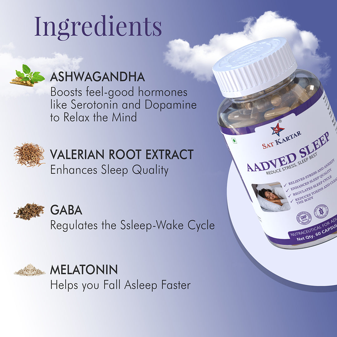 Aadved Sleep | Ayurvedic Medicine for Sleep & Insomnia | Melatonin Capsules