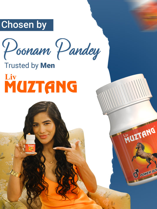 Poonam Panday holding liv muztang