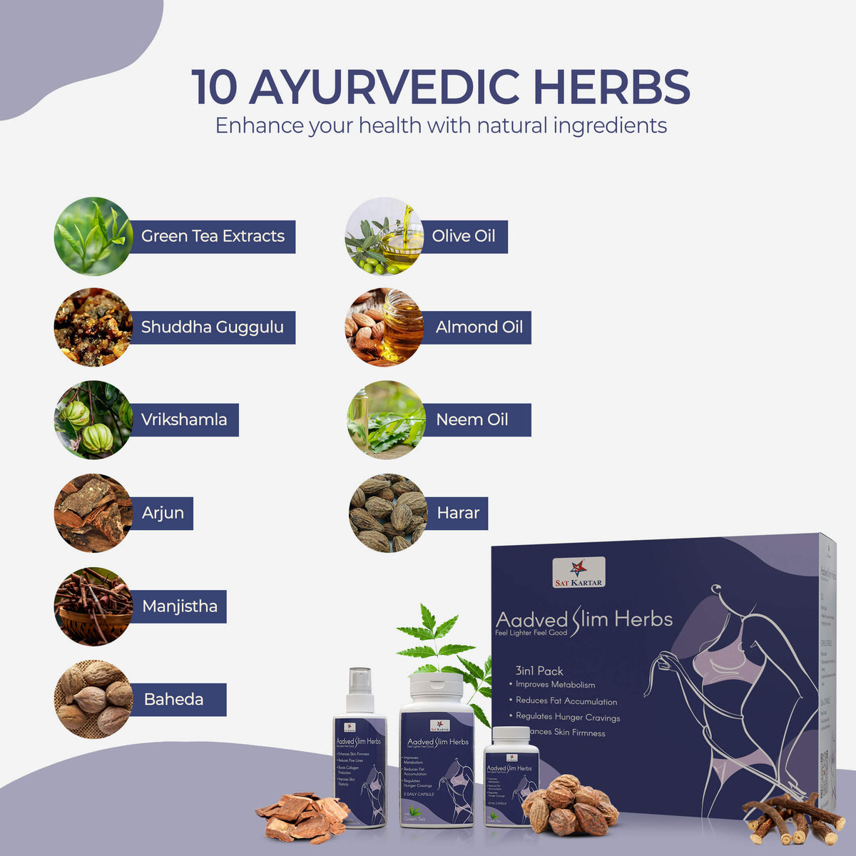 आदवेद स्लिम हर्ब्स | वजन घटाने के लिए आयुर्वेदिक तेल और कैप्सूल किट | पुरुषों और महिलाओं के लिए मोटापा कम करने हेतु