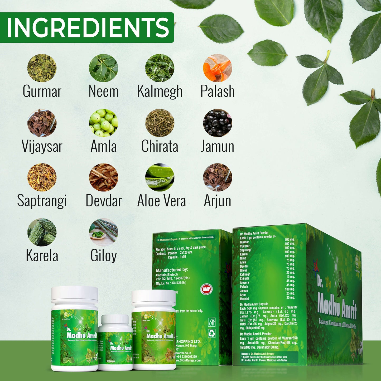 dr madhu amrit ingredients