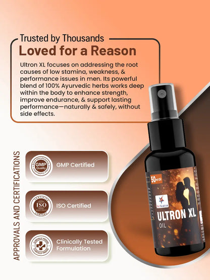Ultron XL Oil – ஆண்களுக்கான சிறந்த ஆயுர்வேத செக்ஸ் எண்ணெய் | Liv Muztang உடன் இலவசம்